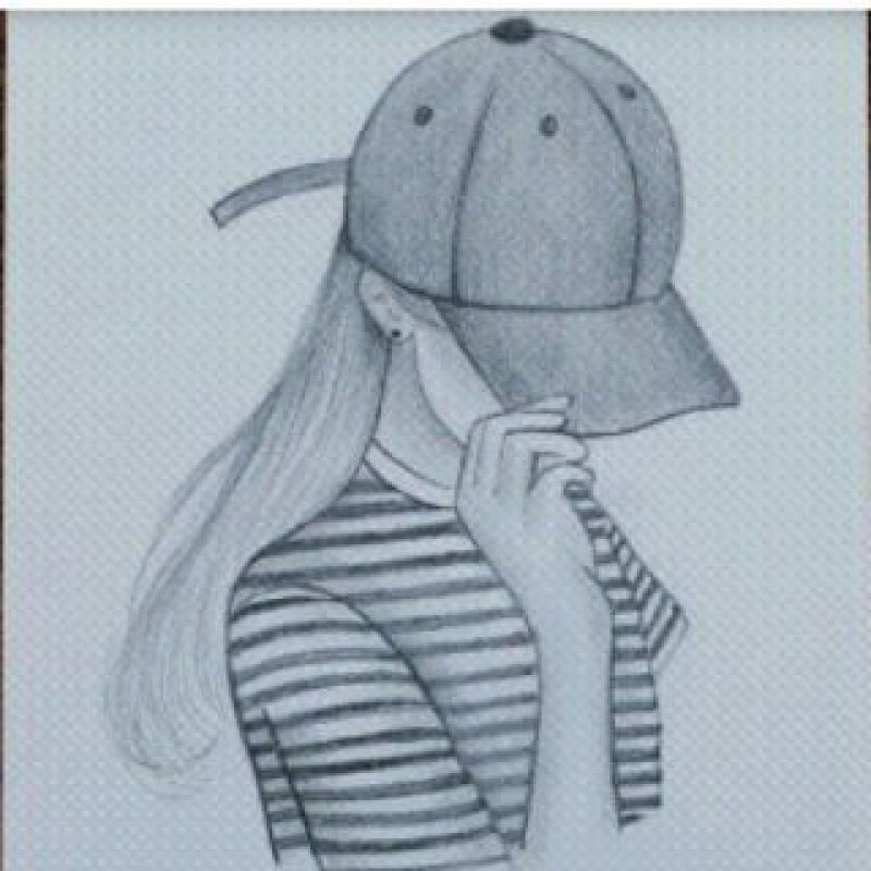 عکس پروفایل نقاشی دختر کلاه به سر