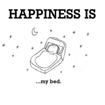 عکس پروفایل انگلیسی Happiness is my bed و عکس نوشته