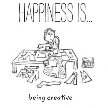 عکس پروفایل انگلیسی Happiness is being creative و عکس نوشته
