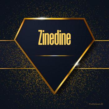 عکس پروفایل اسم انگلیسی زین الدین طلایی Zinedine و عکس نوشته