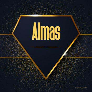 عکس پروفایل اسم انگلیسی الماس طلایی Almas