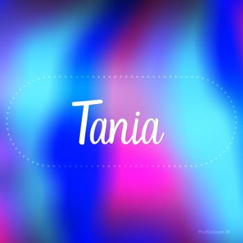 عکس پروفایل اسم تانیا به انگلیسی شکسته آبی بنفش