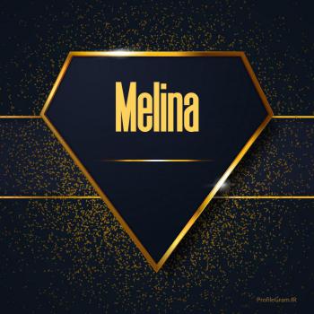 عکس پروفایل اسم انگلیسی ملینا طلایی Melina و عکس نوشته