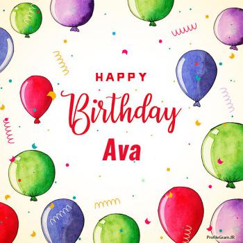 عکس پروفایل تبریک تولد اسم آوا به انگلیسی Ava