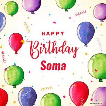 عکس پروفایل تبریک تولد اسم سوما به انگلیسی Soma و عکس نوشته