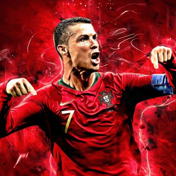 عکس پروفایل رونالدو با لباس قرمز تیم ملی پرتغال و عکس نوشته