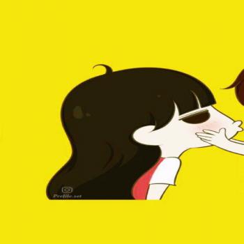 عکس پروفایل ست کارتونی عاشقانه زرد قرمز برای دختر
