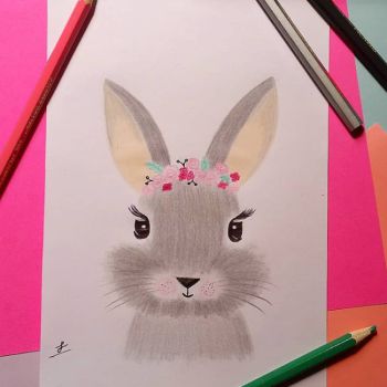 عکس پروفایل نقاشی زیبا خرگوش بامزه